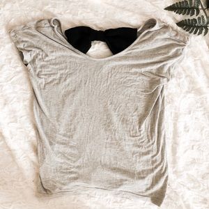 Bow Back Gray Tee
